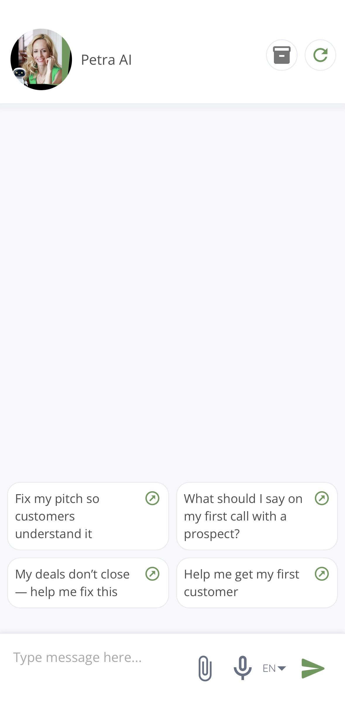 Petra AI — AI Sales Coach interface